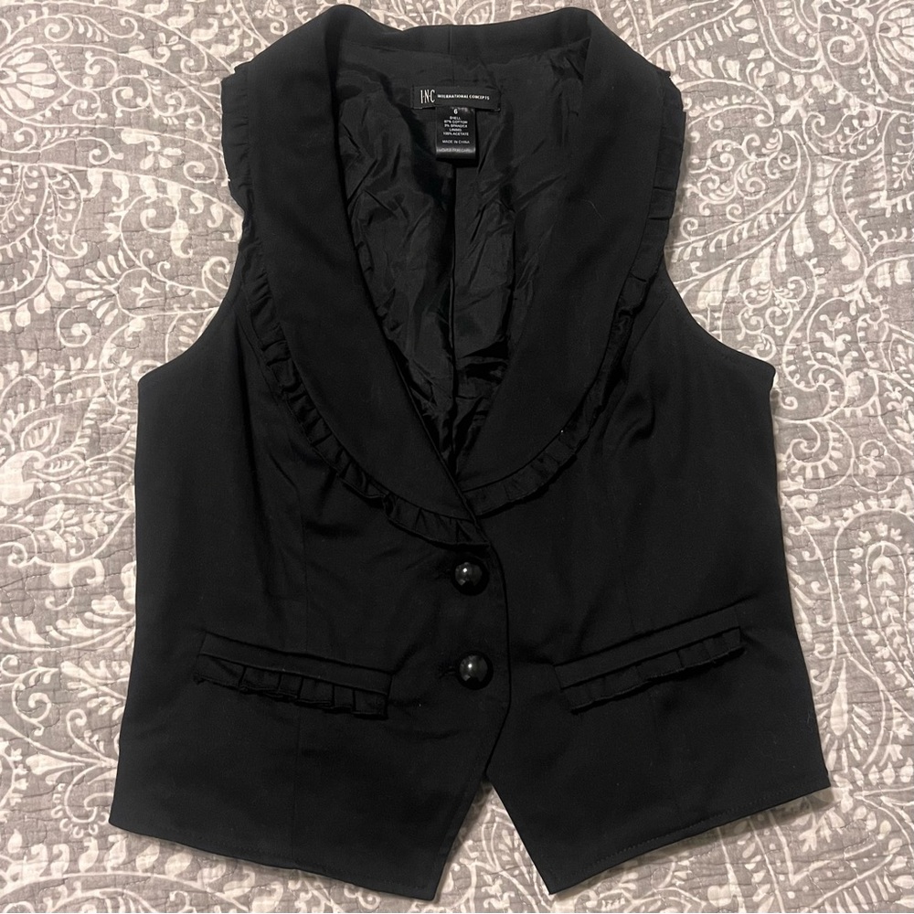 INC black cropped vest